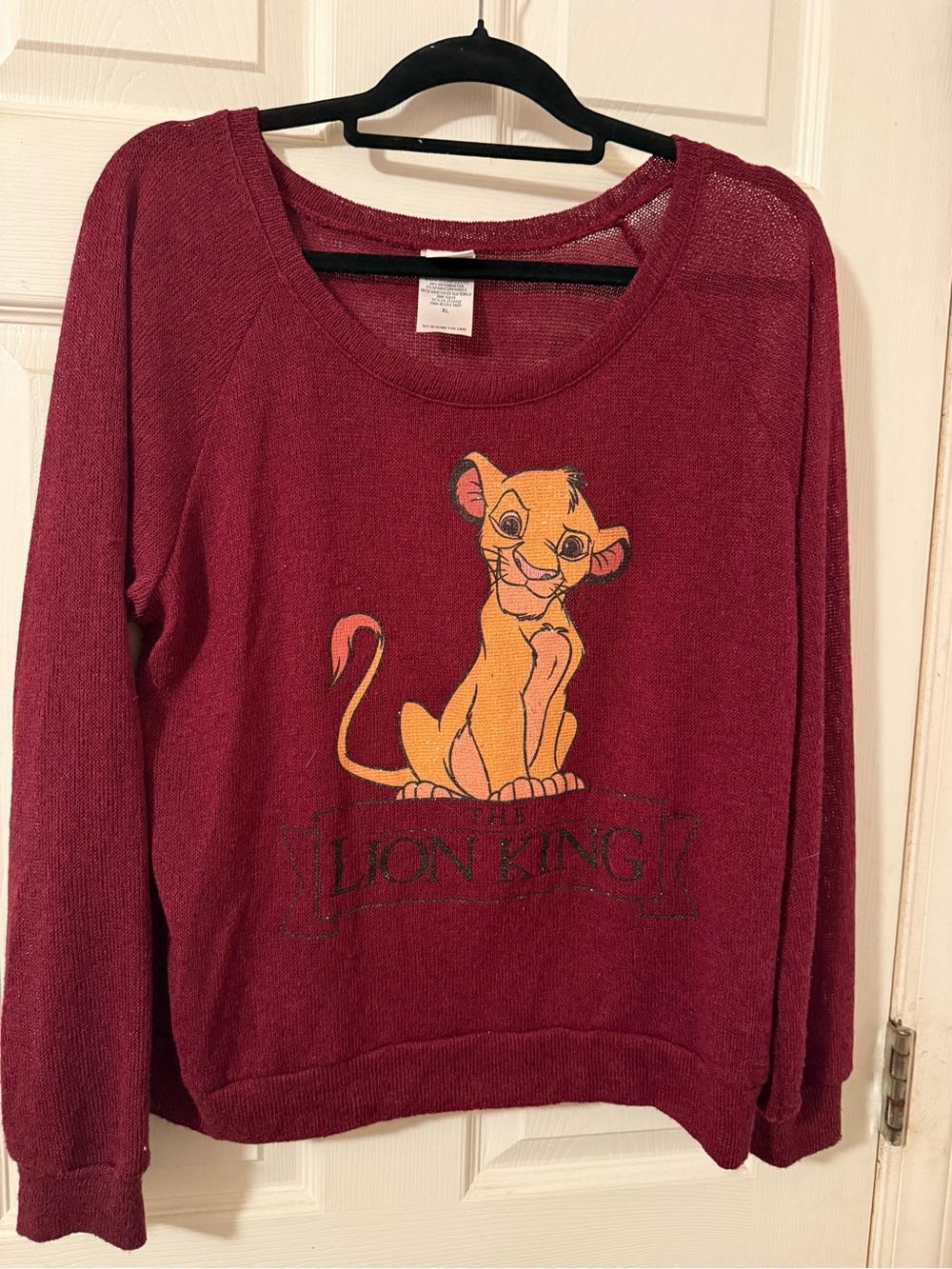 Disney Burgundy The Lion King Simba Sweatshirt